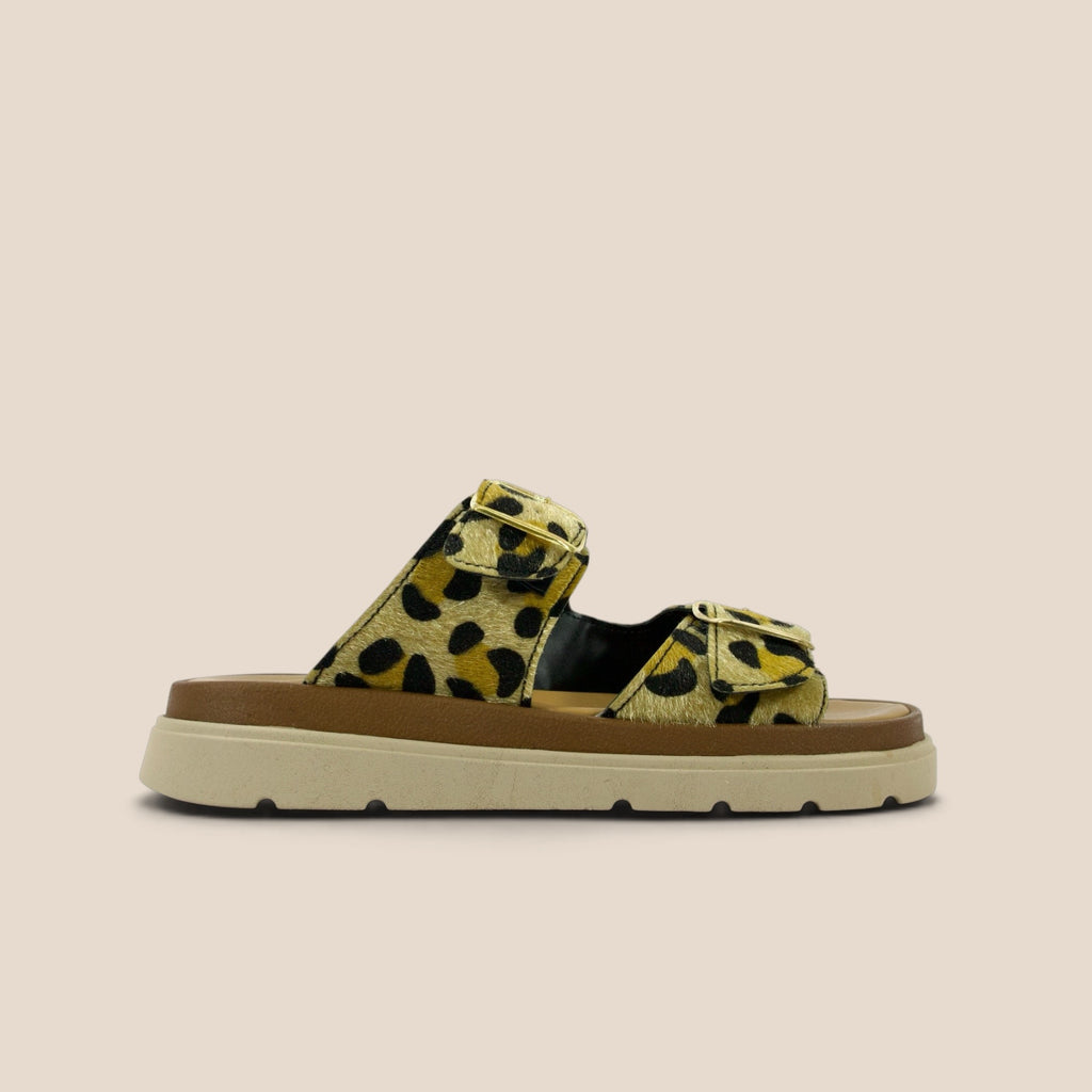 Sandalia para Dama con Doble Correa Animal Print - Modelo 2100