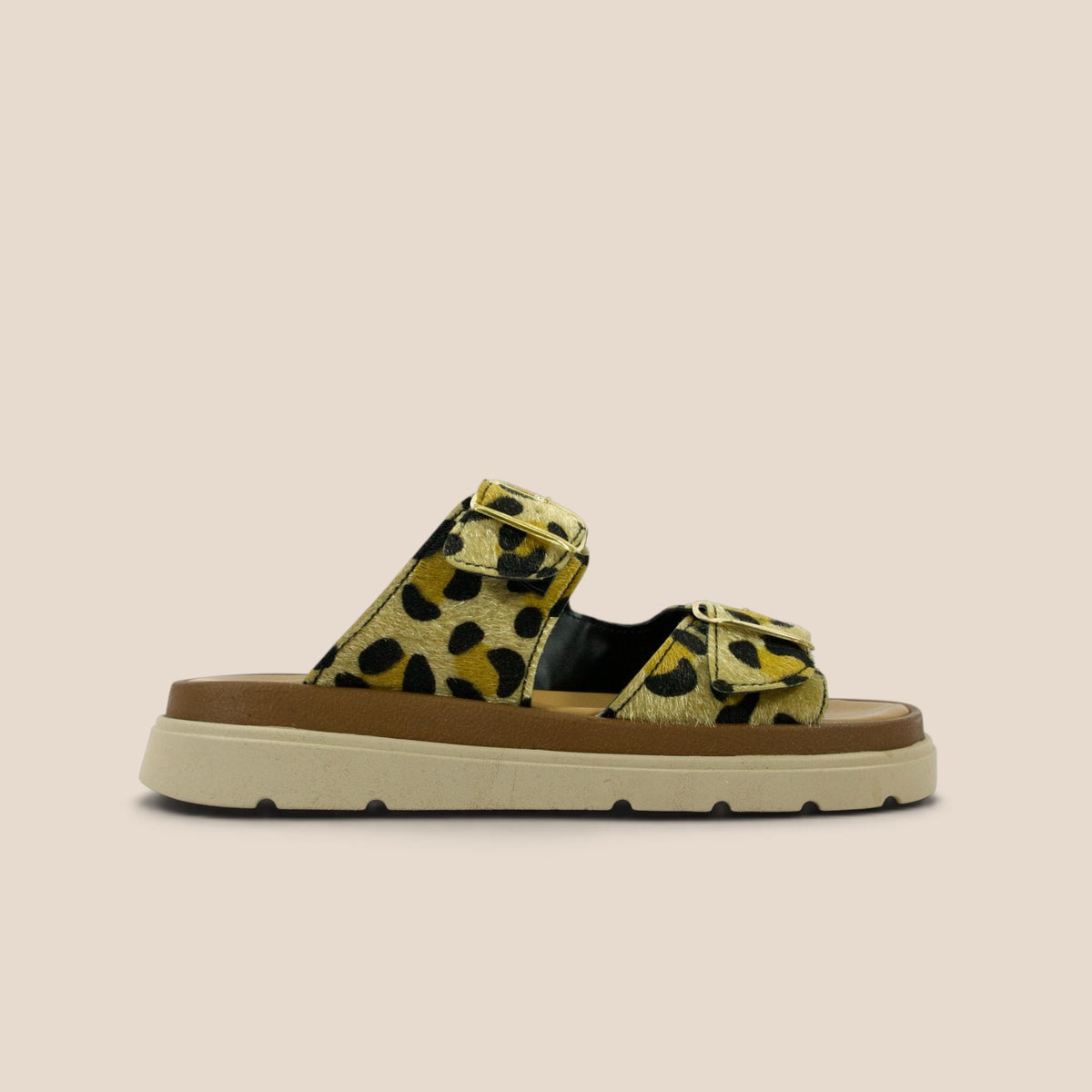 Sandalia para Dama con Doble Correa Animal Print - Modelo 2100