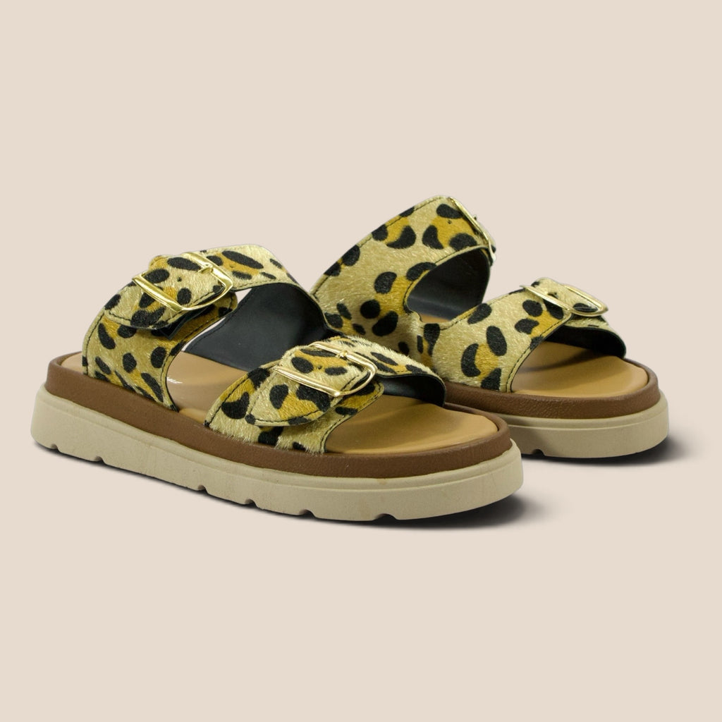 Sandalia para Dama con Doble Correa Animal Print - Modelo 2100