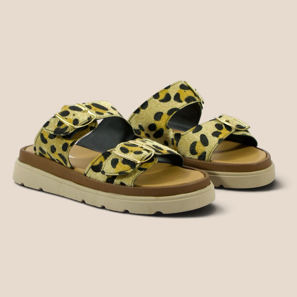 Sandalia para Dama con Doble Correa Animal Print - Modelo 2100