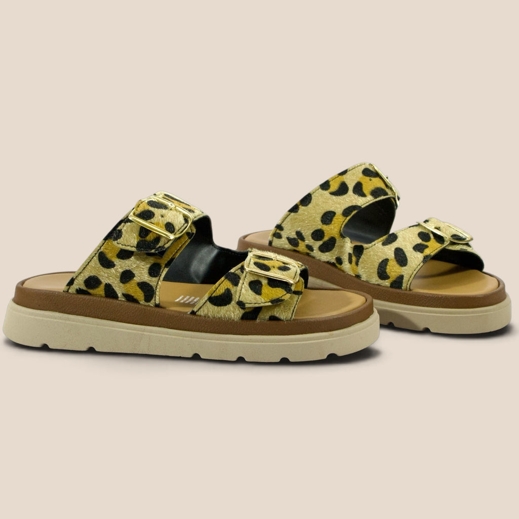 Sandalia para Dama con Doble Correa Animal Print - Modelo 2100