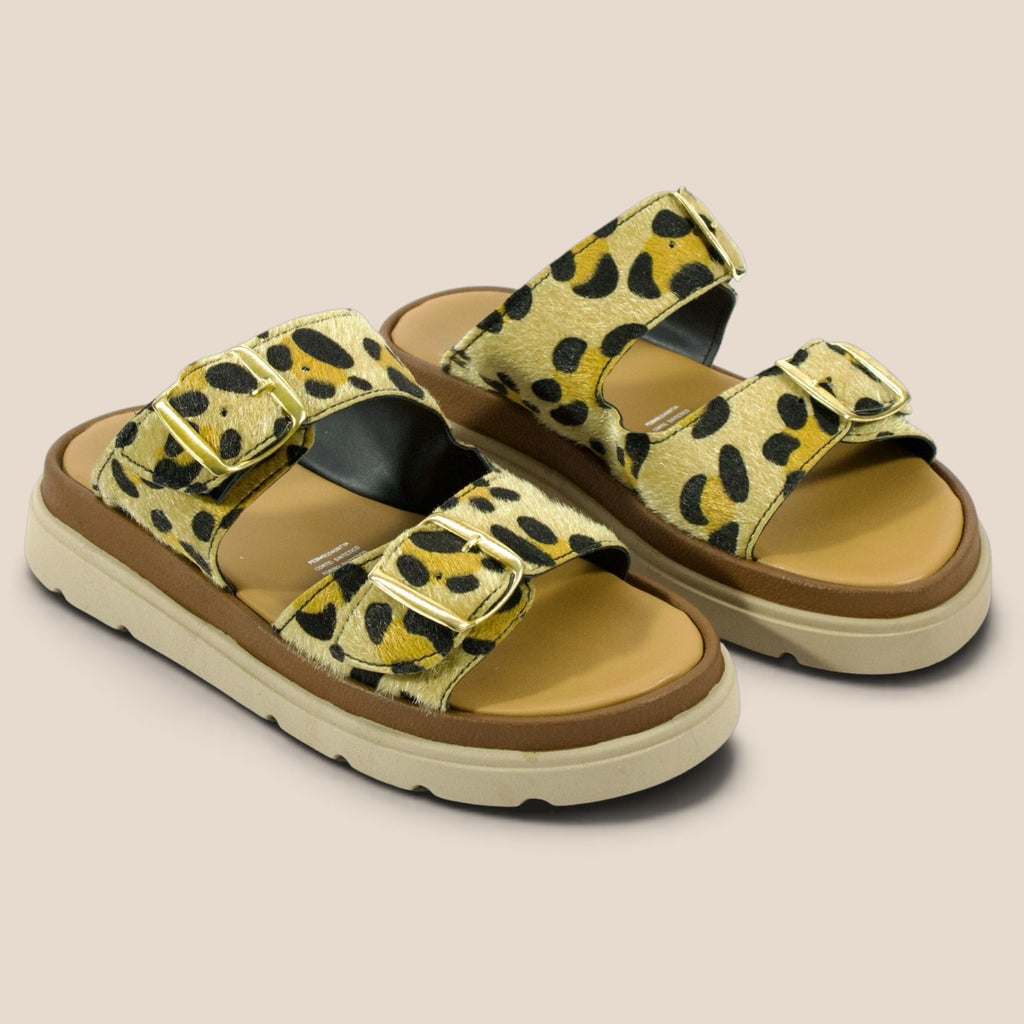 Sandalia para Dama con Doble Correa Animal Print - Modelo 2100