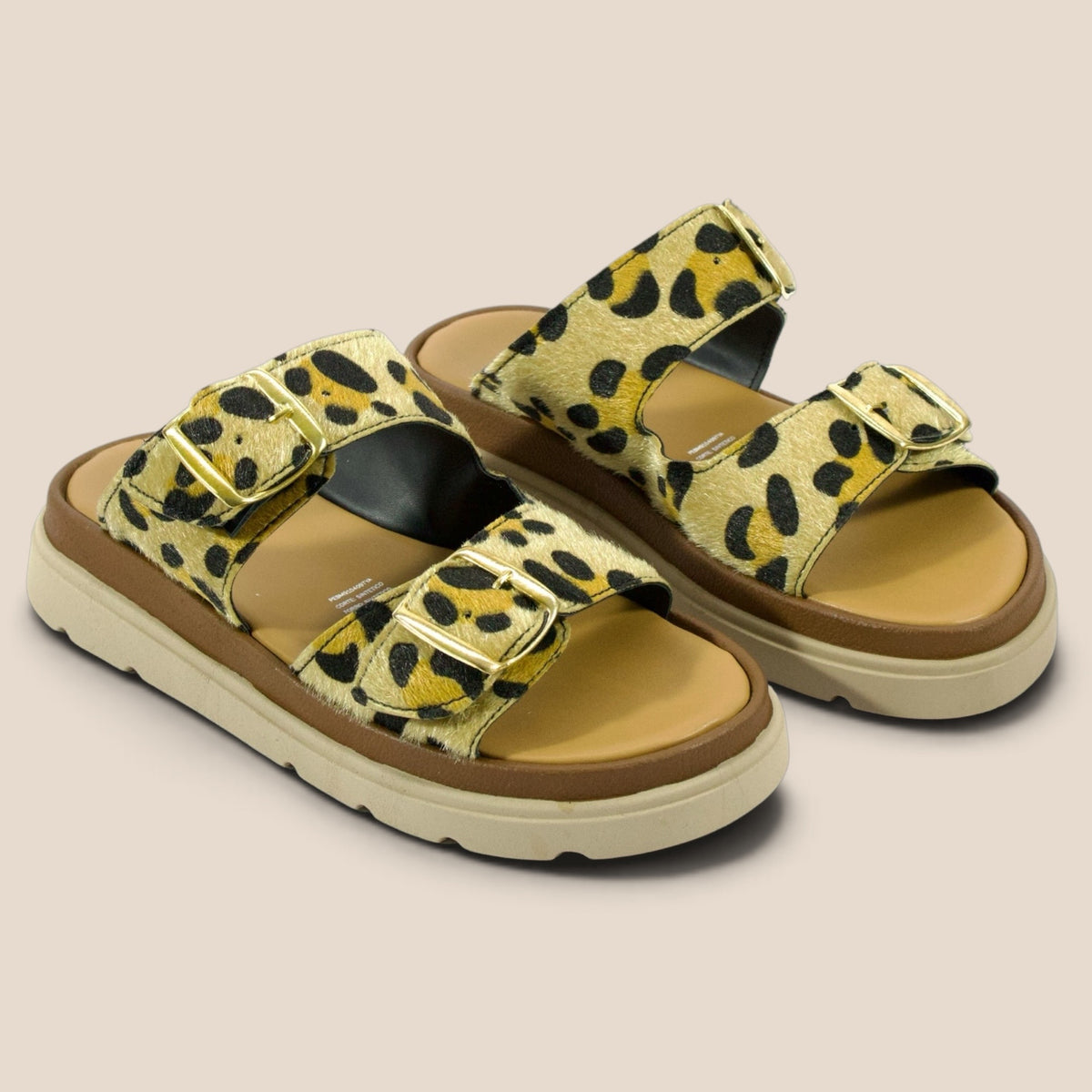 Sandalia para Dama con Doble Correa Animal Print - Modelo 2100