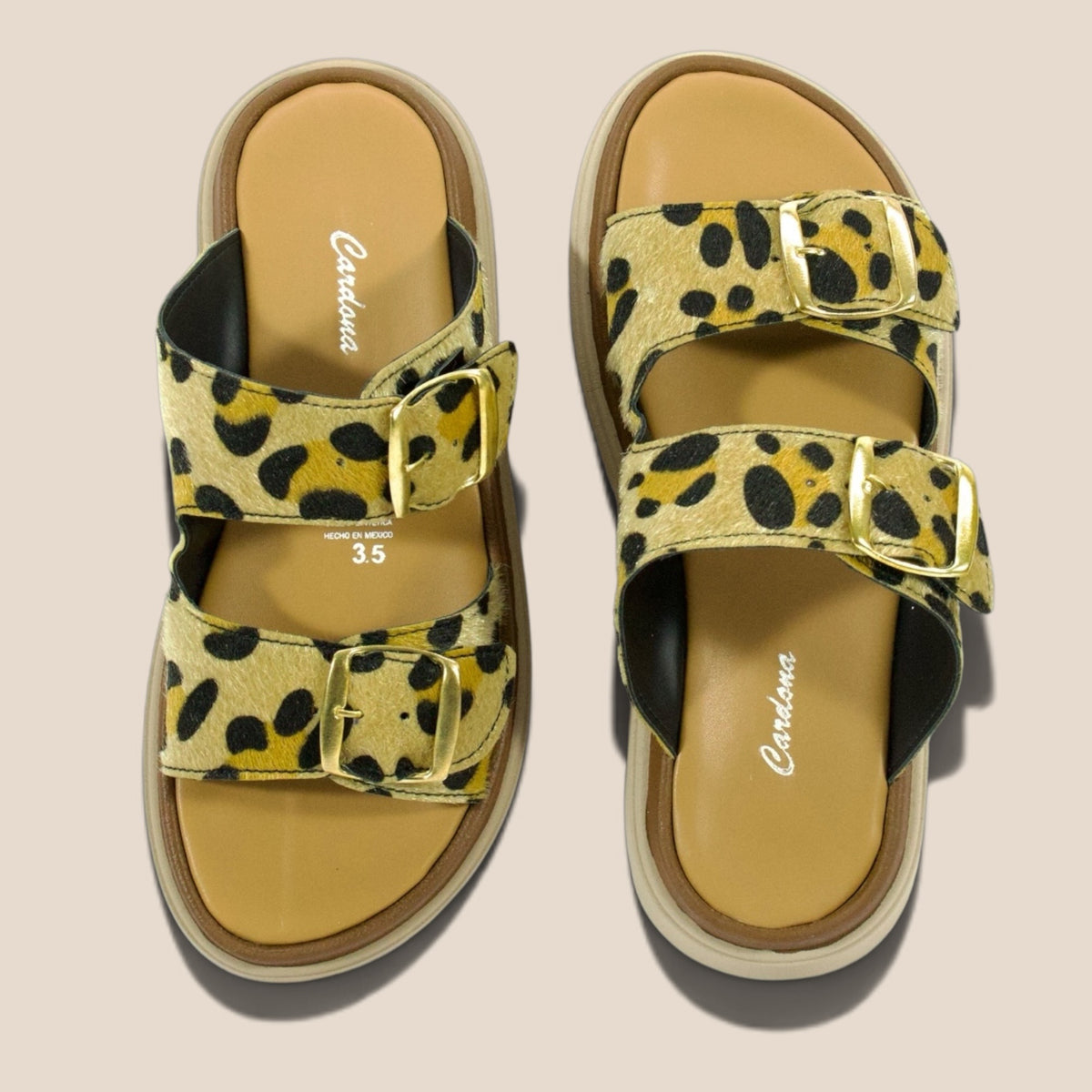Sandalia para Dama con Doble Correa Animal Print - Modelo 2100